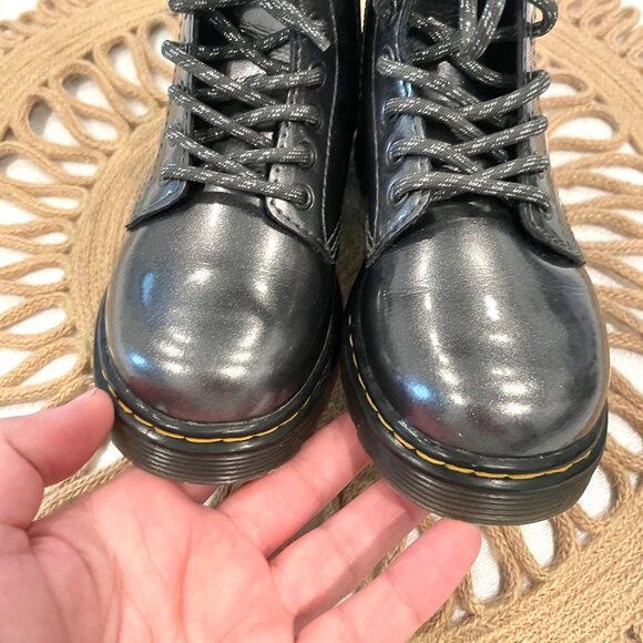 Dr Martens Toddler 1460 Metallic Lace Up Boots Grey Sparkle Size US 11 - Picture 5 of 8